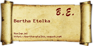 Bertha Etelka névjegykártya